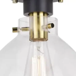 * Indoor Lighting|New Patriot Lighting® Kenzie Matte Black & Gold 1-Light Semi-Flush Mount Ceiling Light