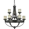 * Indoor Lighting|New Patriot Lighting® Lancaster 9-Light Black Walnut Chandelier