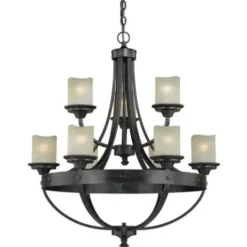 * Indoor Lighting|New Patriot Lighting® Lancaster 9-Light Black Walnut Chandelier