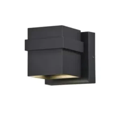 * Outdoor Lighting|New Patriot Lighting® Lavage Textured Black Led Outdoor Wall Light