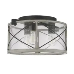 * Indoor Lighting|New Patriot Lighting® Lizzie Matte Black 3-Light Flush Mount Ceiling Light