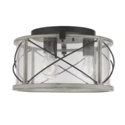 * Indoor Lighting|New Patriot Lighting® Lizzie Matte Black 3-Light Flush Mount Ceiling Light