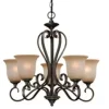 * Indoor Lighting|New Patriot Lighting® Mavis 5-Light Oil Brushed Bronze With Gold Accent Chandelier