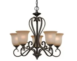 * Indoor Lighting|New Patriot Lighting® Mavis 5-Light Oil Brushed Bronze With Gold Accent Chandelier
