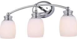 * Indoor Lighting|New Patriot Lighting® Palms Chrome 3-Light Vanity Light With Outlet