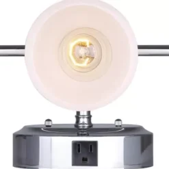 * Indoor Lighting|New Patriot Lighting® Palms Chrome 3-Light Vanity Light With Outlet