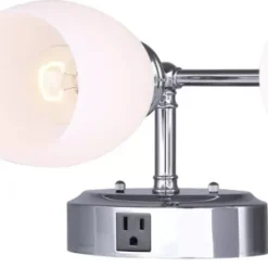 * Indoor Lighting|New Patriot Lighting® Palms Chrome 3-Light Vanity Light With Outlet