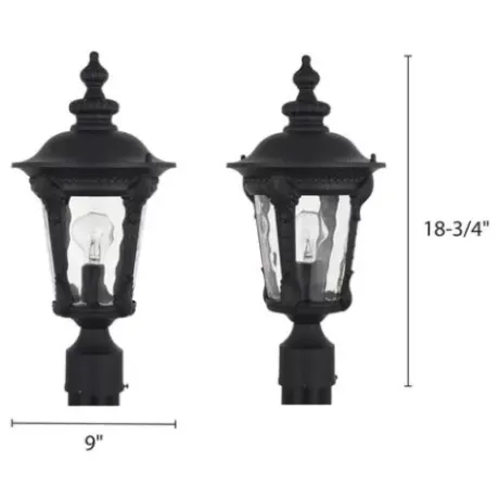 * Outdoor Lighting|New Patriot Lighting® Tomek Black Outdoor Post Light