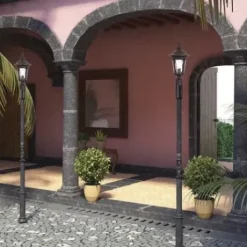* Outdoor Lighting|New Patriot Lighting® Tomek Black Outdoor Post Light