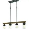 * Indoor Lighting|New Patriot Lighting® Wheland Matte Black 4-Light Island Light