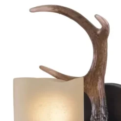 * Indoor Lighting|New Patriot Lighting® Yoho Black Walnut 1 Light Antler Vanity Light