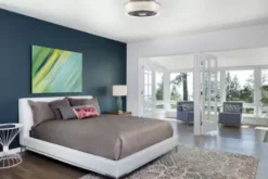 * Ceiling Fans|Outlet Patriot Lighting™ Swank 16″ Gray Indoor Integrated Led Fandelier