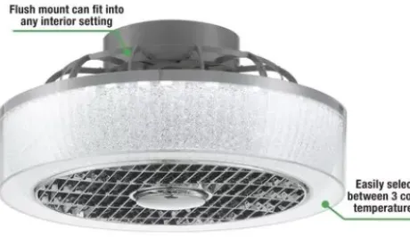 * Ceiling Fans|Outlet Patriot Lighting™ Swank 16″ Gray Indoor Integrated Led Fandelier