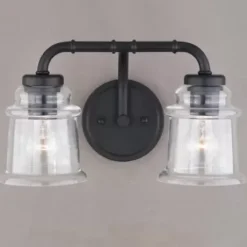 * Indoor Lighting|Outlet Patriot Lighting® Toledo Matte Black 2 Light Vanity Light