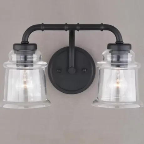 * Indoor Lighting|Outlet Patriot Lighting® Toledo Matte Black 2 Light Vanity Light