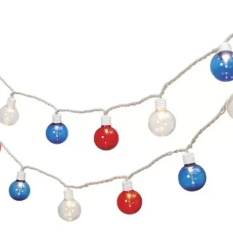 * Outdoor Lighting|Promo Patriot Lighting® 40 Light Red White And Blue Patriotic String Light