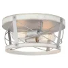 * Indoor Lighting|Promo Patriot Lighting® Bea White Wash Faux Wood & Galvanized 2-Light Flush Mount Ceiling Light