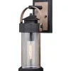 * Outdoor Lighting|Promo Patriot Lighting® Cumberland Textured Dark Bronze And Burnished Oak Outdoor Wall Light