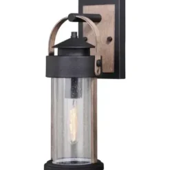 * Outdoor Lighting|Promo Patriot Lighting® Cumberland Textured Dark Bronze And Burnished Oak Outdoor Wall Light