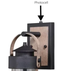 * Outdoor Lighting|Promo Patriot Lighting® Cumberland Textured Dark Bronze And Burnished Oak Outdoor Wall Light