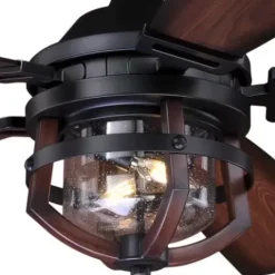 * Ceiling Fans|Promo Patriot Lighting™ Dalebrooke 54″ Black & Replica Wood Indoor/Outdoor Led Ceiling Fan