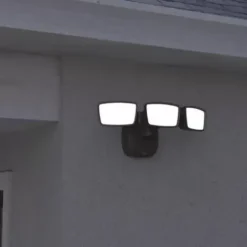 * Outdoor Lighting|Promo Patriot Lighting® Dualux Bronze Led Triple Head Outdoor Security Flood Light