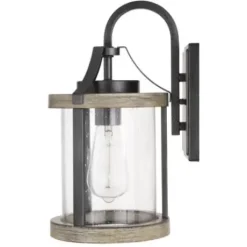 * Outdoor Lighting|Promo Patriot Lighting® Elegant Home Brooklyn Natural Iron & Distressed Faux Wood Outdoor Wall Light