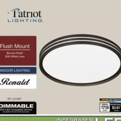 * Indoor Lighting|Promo Patriot Lighting® Ronald Bronze Integrated Led Flush Mount Ceiling Light