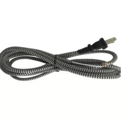 * Lighting Hardware & Accessories|Top 10 Patriot Lighting® 8 Foot Black/White Woven Fabric Lamp Cord With Plug