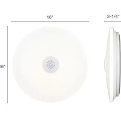 * Indoor Lighting|Top 10 Patriot Lighting® Clef White Integrated Led Bluetooth® Speaker Flush Mount Ceiling Light