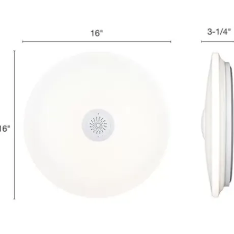 * Indoor Lighting|Top 10 Patriot Lighting® Clef White Integrated Led Bluetooth® Speaker Flush Mount Ceiling Light