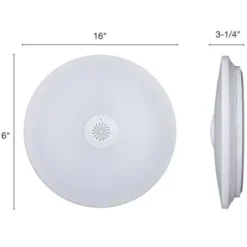 * Indoor Lighting|Top 10 Patriot Lighting® Clef White Integrated Led Bluetooth® Speaker Flush Mount Ceiling Light