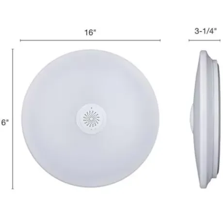 * Indoor Lighting|Top 10 Patriot Lighting® Clef White Integrated Led Bluetooth® Speaker Flush Mount Ceiling Light