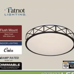 * Indoor Lighting|Top 10 Patriot Lighting® Criss Black Integrated Led Flush Mount Ceiling Light