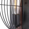 * Indoor Lighting|Top 10 Patriot Lighting® Gage Black With Wood Accents 1-Light Indoor Wall Light