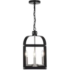 * Indoor Lighting|Top 10 Patriot Lighting® Jazel Matte Black & Brushed Nickel 4-Light Pendant