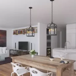 * Indoor Lighting|Top 10 Patriot Lighting® Jazel Matte Black & Brushed Nickel 4-Light Pendant