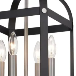 * Indoor Lighting|Top 10 Patriot Lighting® Jazel Matte Black & Brushed Nickel 4-Light Pendant