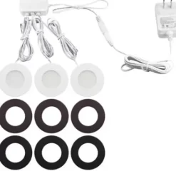 * Indoor Lighting|Top 10 Patriot Lighting® Led White Slim Plug-In Under Cabinet Puck Light – 3 Pack