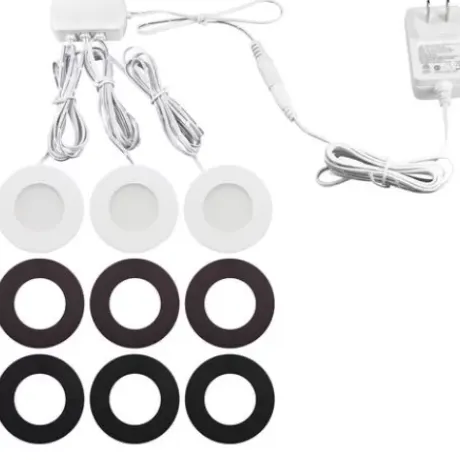 * Indoor Lighting|Top 10 Patriot Lighting® Led White Slim Plug-In Under Cabinet Puck Light – 3 Pack