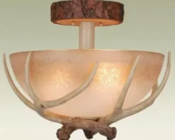 * Indoor Lighting|Top 10 Patriot Lighting® Lodge Noachian Stone 3-Light Semi-Flush Mount Ceiling Light