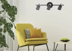 * Indoor Lighting|Top 10 Patriot Lighting® Orie Matte Black & Chrome 3-Light Flush Mount Ceiling Light