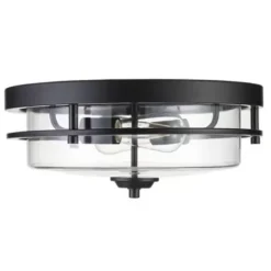 * Indoor Lighting|Wholesale Patriot Lighting® Joska Matte Black 2-Light Flush Mount Ceiling Light
