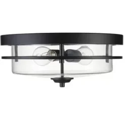 * Indoor Lighting|Wholesale Patriot Lighting® Joska Matte Black 2-Light Flush Mount Ceiling Light