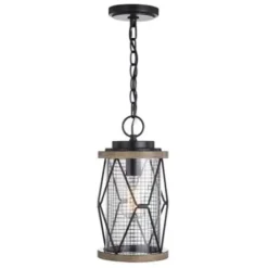 * Outdoor Lighting|Wholesale Patriot Lighting® Elegant Home Bodhi Black & Replica Wood Outdoor Pendant Light