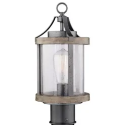 * Outdoor Lighting|Wholesale Patriot Lighting® Elegant Home Brooklyn Natural Iron & Distressed Faux Wood Post Light